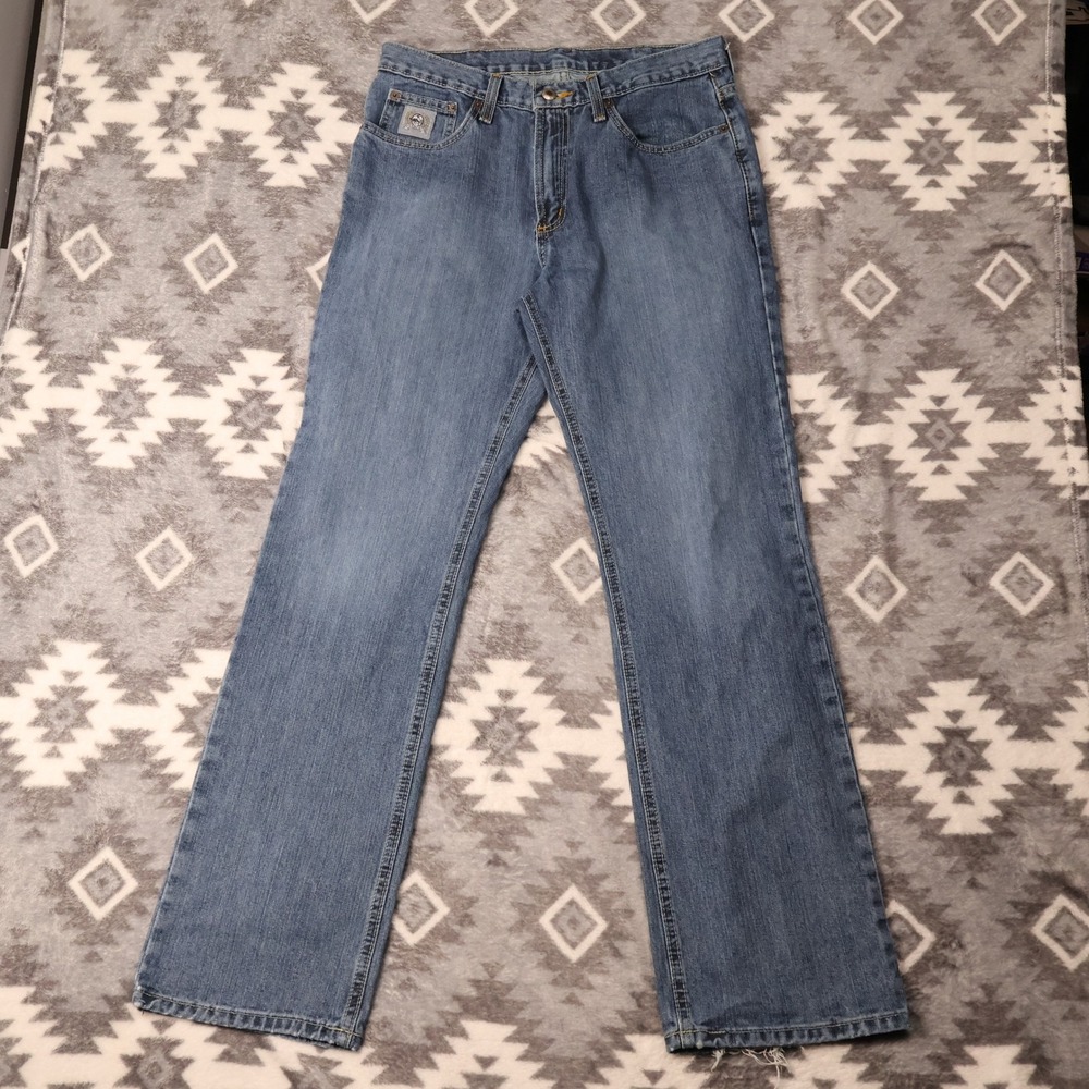 Cinch Silver Label Jeans Mens 31x32 Medium Wash Cowboy Rodeo Straight Leg Denim